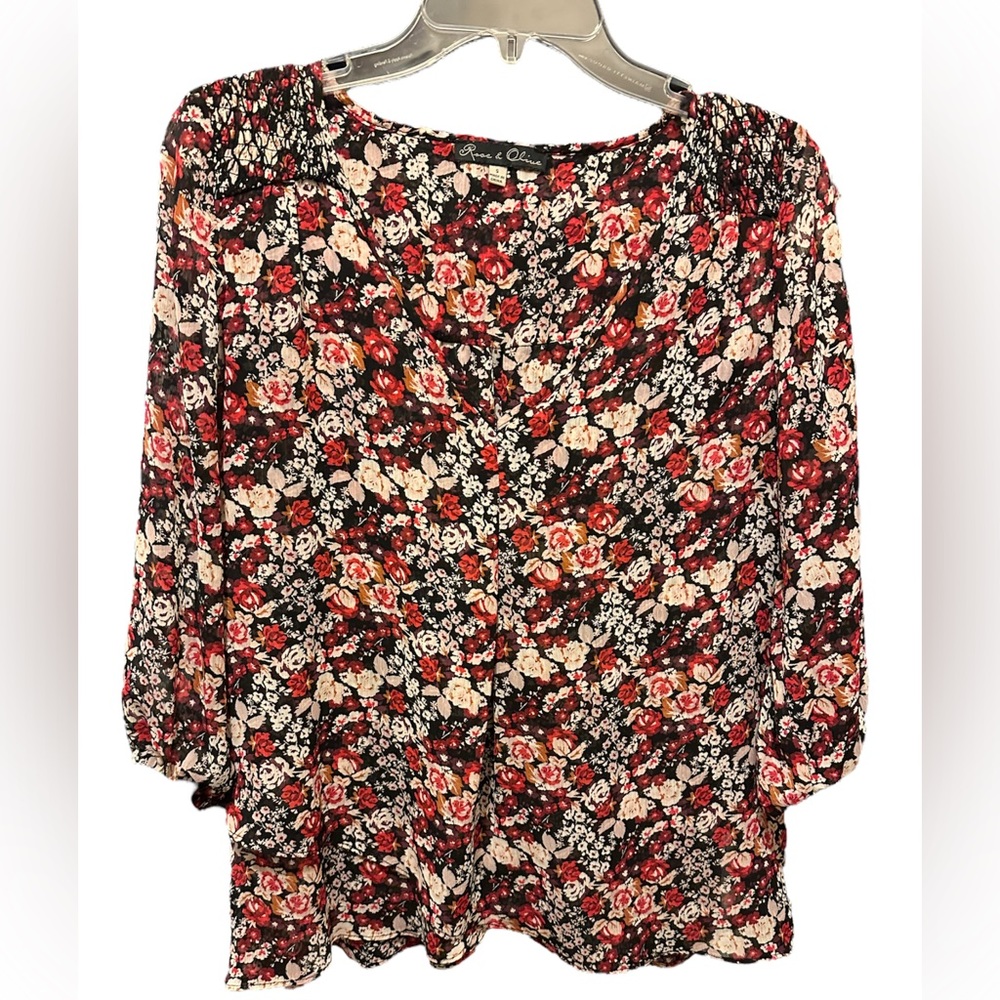 Floral V Neck